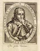 Датская гравюра 1621 год. Тамерлан Великий. Император Тартарии, 1398 Датская гравюра 1621 год. Тамерлан Великий. Император Тартарии, 1398