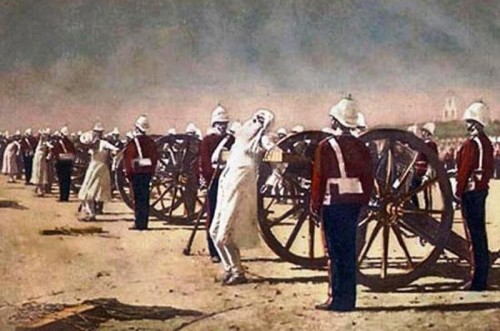 Рис. 26. Казнь лидеров восстания сипаев при помощи «Дьявольского ветра» (худ В.Верищагин)